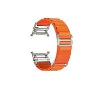 Mefloar Correa de nailon Alpine Loop compatible con Samsung Galaxy Watch Ultra 47mm, sin espacios, pulsera deportiva(Silver orange)