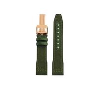 Mefloar Correa de reloj Compatible con IWC Pilot Mark 18 Spitfire fighter jet Portugal IW377714 IW327004 IW377709 IW388101(A-Army Green Rose Gold,22mm)