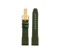Mefloar Correa de reloj Compatible con IWC Pilot Mark 18 Spitfire fighter jet Portugal IW377714 IW327004 IW377709 IW388101(A-Army Green Gold,21mm)