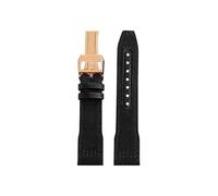 Mefloar Correa de reloj Compatible con IWC Pilot Mark 18 Spitfire fighter jet Portugal IW377714 IW327004 IW377709 IW388101(A-Black Rose gold,21mm)