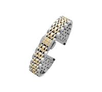 Mefloar Correa de reloj de acero inoxidable for mujer, pulsera de noria de estrella completa AR1926 AR1925 AR1909, 12mm, 14mm, 16mm, 18mm, Compatible co Armani AR1926 AR1925 AR1909(Silver gold,16mm)