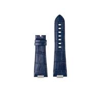 Mefloar Correa de reloj de cuero con extremo convexo de 26x12mm Compatible con Tissot 1853 serie PRX, correa de reloj T137.407, pulsera for hombre T137.410(A Blue no buckle)