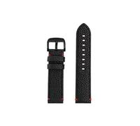 Mefloar Correa de reloj de cuero de estrella de mar Compatible con Tissot T125.617 T120.417/Black Knight/Hamilton/MIDO 22mm pulsera de correa de reloj for hombre(Black red-black)