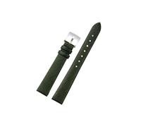 Mefloar Correa de reloj de cuero genuino for mujer, Compatible con Armani AR1681 1683 1882 1926 1726, accesorios de repuesto finos, suaves y cómodos(Dark green-silver)
