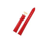 Mefloar Correa de reloj de cuero genuino for mujer, Compatible con Armani AR1681 1683 1882 1926 1726, accesorios de repuesto finos, suaves y cómodos(Red-gold)