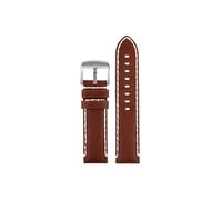 Mefloar Correa de reloj de cuero Vintage de 22mm Compatible con Tissot 1853 Black Samurai T125.617 pulsera de cuero de vaca for hombre(Dark brown-Silver)