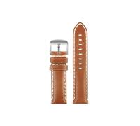 Mefloar Correa de reloj de cuero Vintage de 22mm Compatible con Tissot 1853 Black Samurai T125.617 pulsera de cuero de vaca for hombre(Brown White-Silver)