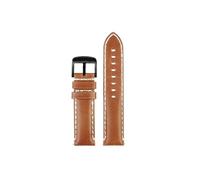 Mefloar Correa de reloj de cuero Vintage de 22mm Compatible con Tissot 1853 Black Samurai T125.617 pulsera de cuero de vaca for hombre(Brown White-black)