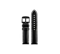 Mefloar Correa de reloj de cuero Vintage de 22mm Compatible con Tissot 1853 Black Samurai T125.617 pulsera de cuero de vaca for hombre(Black White-black)