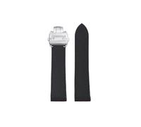 Mefloar Correa de reloj de nailon Compatible con Cartier Santos 100, correa de reloj for hombre de 23mm 20mm, hebilla plegable, accesorios for reloj(Black-silver folding,Width 23mm)