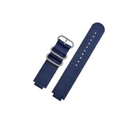 Mefloar Correa de reloj de nailon con anillo de Metal convexo de 24-16mm Compatible con TIMEX Tidal T2N721 T2N720 TW2T76500 TW2T76300 correa de reloj deportiva de lona transpirable(Blue-Silver)