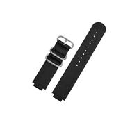 Mefloar Correa de reloj de nailon con anillo de Metal convexo de 24-16mm Compatible con TIMEX Tidal T2N721 T2N720 TW2T76500 TW2T76300 correa de reloj deportiva de lona transpirable(Black-Silver)