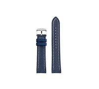 Mefloar Correa de reloj de piel de oveja con parte inferior de goma for hombre, compatible con Tudor/Longines/Rolex/Tissot/MIDO/Breitling, correa de reloj de 20mm 22mm(Blue white-silver,22mm)
