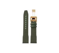 Mefloar Correa de reloj de piel de vaca de lona de nailon Compatible con IWC Big Pilot Little Prince Mark 18 Portugal hombres 20mm 21mm 22mm pulsera de correa de reloj(Green-gold folding,20mm)