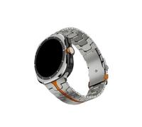 Mefloar Correa de reloj de titanio Compatible con Samsung Galaxy Watch Ultra 47mm, correa de metal de lujo sin espacios(Titanium orange)