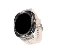 Mefloar Correa de reloj deportiva de silicona Compatible con Samsung Galaxy Watch Ultra 47mm correa de bucle suave sin espacios pulsera con extremo curvado(Titanium starlight)