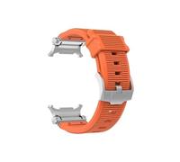 Mefloar Correa de reloj deportiva de silicona for hombre, Compatible con Samsung Galaxy Watch Ultra 47mm, conector de acero inoxidable, correa de pulsera sin huecos(Orange)
