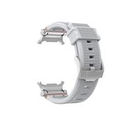 Mefloar Correa de reloj deportiva de silicona for hombre, Compatible con Samsung Galaxy Watch Ultra 47mm, conector de acero inoxidable, correa de pulsera sin huecos(Grey)