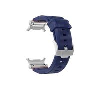 Mefloar Correa de reloj deportiva de silicona for hombre, Compatible con Samsung Galaxy Watch Ultra 47mm, conector de acero inoxidable, correa de pulsera sin huecos(Midnight blue)