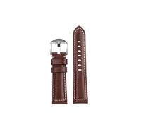Mefloar Correa de reloj Retro for hombre de 20mm 22mm Compatible con CITIZEN Blue Angel BN0190 BN0193 CA4500 CA0690 CA0615 pulsera de reloj de cuero genuino(Dark brown silver,Width 20mm)