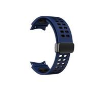 Mefloar Correa de silicona con hebilla mag nética en forma de D compatible con Samsung Galaxy Watch 7 6 5 4 44mm 40mm/6 Classic 47mm 43mm/4 classic 46mm 42mm/5 Pro 45mm(Midnight blue Black)