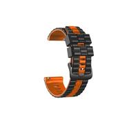 Mefloar Correa de silicona de 22 mm compatible con TicWatch Pro 3 Ultra GPS/LTE GTX/TicWatch GTH 2, repuesto de pulsera(Black Orange,For TicWatch Pro 3 Ultra)