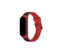 Mefloar Correa de silicona de dos colores apta for pulsera deportiva compatible con Xi ao m i M i Band 3 4 5 6 7 Correa de reloj reemplazable(Red black,For M i band 3)
