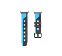 Mefloar Correa de silicona deportiva de lujo for reloj Compatible con Samsung Galaxy Watch Ultra 47mm, pulsera suave for hombre, Correa sin huecos(Black blue black)