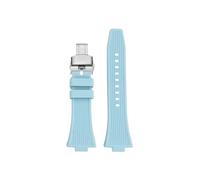 Mefloar Correa de silicona for reloj 27x 12mm Compatible con Tissot PRX T137 Super Player T137407 T137410A de 40mm for hombre(A-Light Blue Steel)
