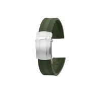 Mefloar Correa de silicona for reloj de 22mm, Compatible con Breitling Superocean Navitimer Avenger, correa de reloj de goma, hebilla plegable, accesorios for hombre(Green steel buckle)