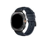 Mefloar Correa de silicona for reloj de hombre, Compatible con Samsung Galaxy Watch Ultra 47mm, conector de acero inoxidable, pulsera, correa de reloj(Midnight Blue)