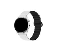 Mefloar Correa de silicona magnética de 22 mm/20 mm de ancho, compatible con Samsung Galaxy Watch 3/4/5/Gear S3/Huawei Watch GT/2/3/Pro/Amazfit GTR, pulsera deportiva(White black,For width 22mm)