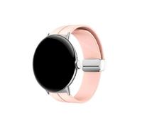Mefloar Correa de silicona suave apta for Compatible con Google Pixel Watch 3 45mm / 3 2 1 41mm Cierre mag nético Correa deportiva reemplazada(Silver pink,Pixel watch 3 2 1 41mm)