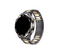 Mefloar Correa de titanio de lujo de 22 mm de ancho Compatible con Huawei Watch 4 Pro GT4 3 46mm Ultimate/Samsung Galaxy 3 45mm / Amazfit 47mm Correa(Gray gold,For Width 22mm)
