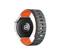 Mefloar Correa deportiva de silicona de 22mm de ancho for Compatible con Huawei Watch 4/4Pro GT 4 GT3 Pro 46mm /Amazfit Balance GTR 47mm Correa de bucle(Grey orange,For Huawei Watch 4pro)