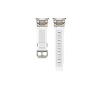 Mefloar Correa deportiva suave de TPU compatible con Samsung Galaxy Watch Ultra 47mm, correa de silicona, pulsera transpirable(Titanium transparent)