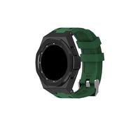 Mefloar Kit de modificación compatible con Samsung Galaxy Watch 4 Classic de 46 mm con correa de goma y caja de acero inoxidable(Army green black)