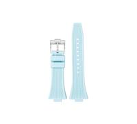 Mefloar Pulsera de goma for hombre Compatible con Tissot 1853 PRX Super Player T137.407 T137.410 correa de reloj de silicona impermeable(Light blue -steel)