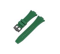 Mefloar Pulsera de goma for hombre Compatible con Tissot 1853 PRX Super Player T137.407 T137.410 correa de reloj de silicona impermeable(Green-Black)