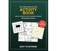 Mega Activity Book for Adults - Large Print: 5-in-1 Brain Challenge: Sudoku, Word Search, Mazes, Crosswords & Nonograms with Solutions