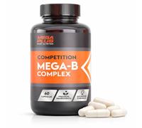 Mega B Complex Competition - Mega Plus Sport Nutrition - Vitaminas B + C + E - Sin Gluten - Biotina - Ácido Fólico - Suplemento Para Veganos - 60 Capsulas (169020)