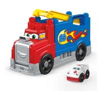 Mega Bloks Camión de carreras y construcción, juguetes bebés 1 año (Mattel FVJ01)