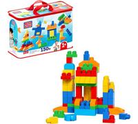 MEGA BLOKS First Builders Bolsa Deluxe de 150 bloques, roja | 150 piezas, almacenamiento, juego creativo abierto, +1 año, fácil de construir, CNM43