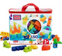 Mega BLOKS First Builders Bolsa Grande de 150 Bloques para peques | bloques especiales, base con ruedas, bolsa para almacenar, +1 año, fácil de construir, HHM96