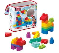 Mega BLOKS First Builders Bolsa Grande de Bloques Azul | 60 piezas de colores, juego creativo libre, almacenamiento, azul, preescolar de 1+ años, DCH55