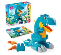 Mega BLOKS Fisher-Price Dinosaurio T-Rex construye y muerde 3 en 1 | 25 piezas, ruedas giratorias, reconstrucción en pterodáctilo y dragón, preescolar, +3 años, JMK85