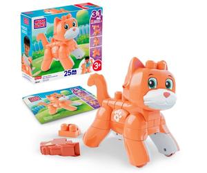 Mega BLOKS Fisher-Price Gatito rodante 3 en 1 de Bloques | 25 piezas, ruedas giratorias, modelos de zorro y león, +3 años, fácil de construir, JMK86