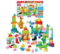 MEGA BLOKS Fisher-Price Juguete de construcción para niños y niñas, bloques de animales con 250 piezas y bolsa de almacenamiento reutilizable, a partir de 1 año, JCF93