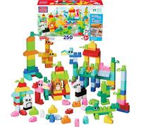 MEGA BLOKS Fisher-Price Juguete de construcción para niños y niñas, bloques de animales con 250 piezas y bolsa de almacenamiento reutilizable, a partir de 1 año, JCF93