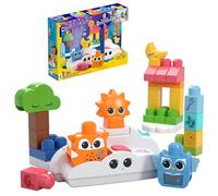 MEGA Bloks Levantarse y dormirse Lamparita de Noche con luz quitamiedos, Juguete de Bloques de construcción con Luces y Sonidos, para bebé +1 año (HTH43)